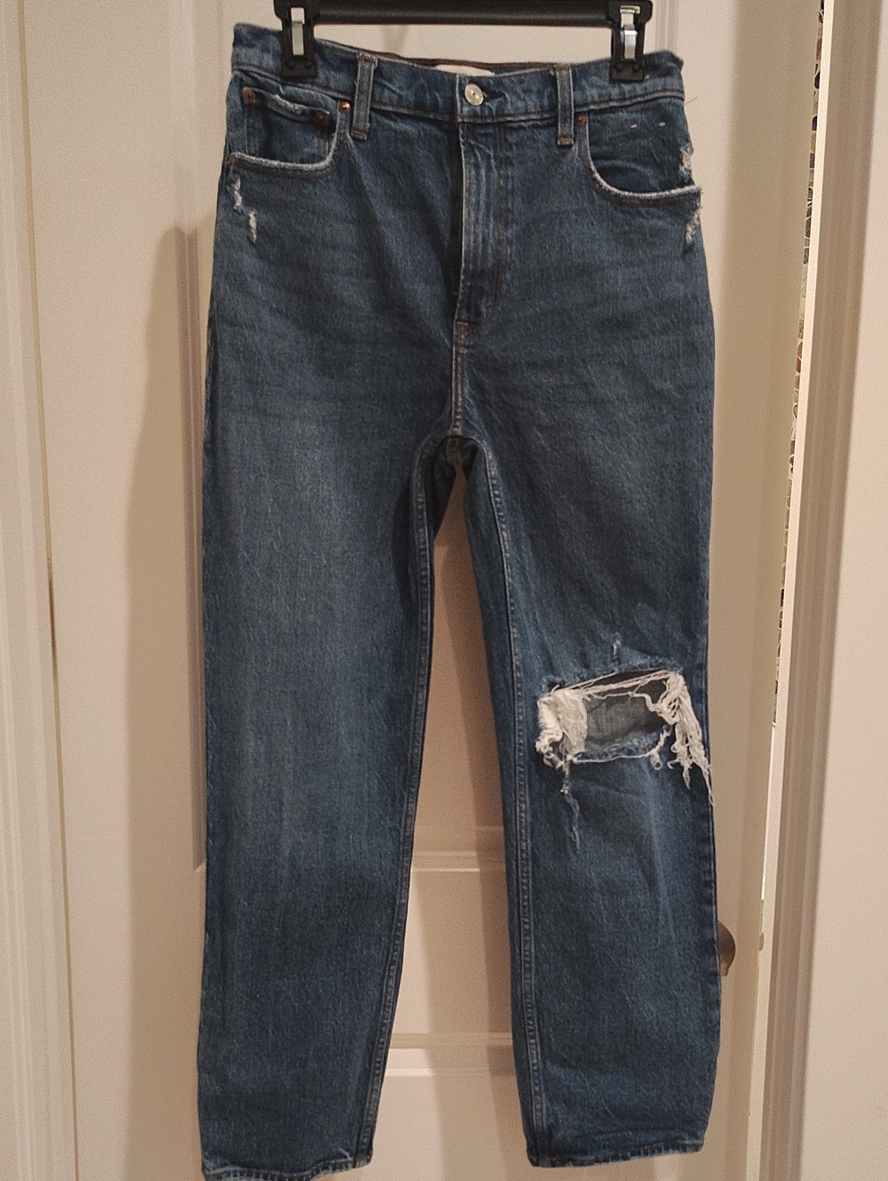 Abercrombie & Fitch Light Blue High-Rise Straight Jeans